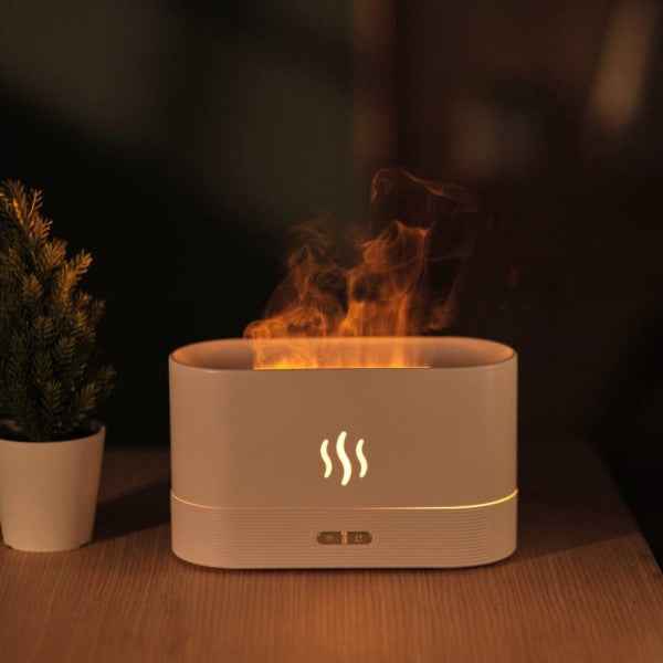 Flame Effect Humidifier – Fireplace Lamp Aromatherapy Diffuser