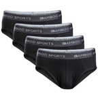 Slips homme en rayonne de bambou sans braguette, disponibles dans toutes les tailles et en 3 couleurs, lot de 4