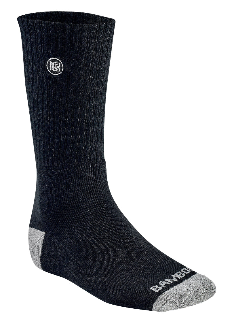 Premium Bamboo Rayon Crew Socks | Moisture-Wicking Cushioned Work & Hiking Socks