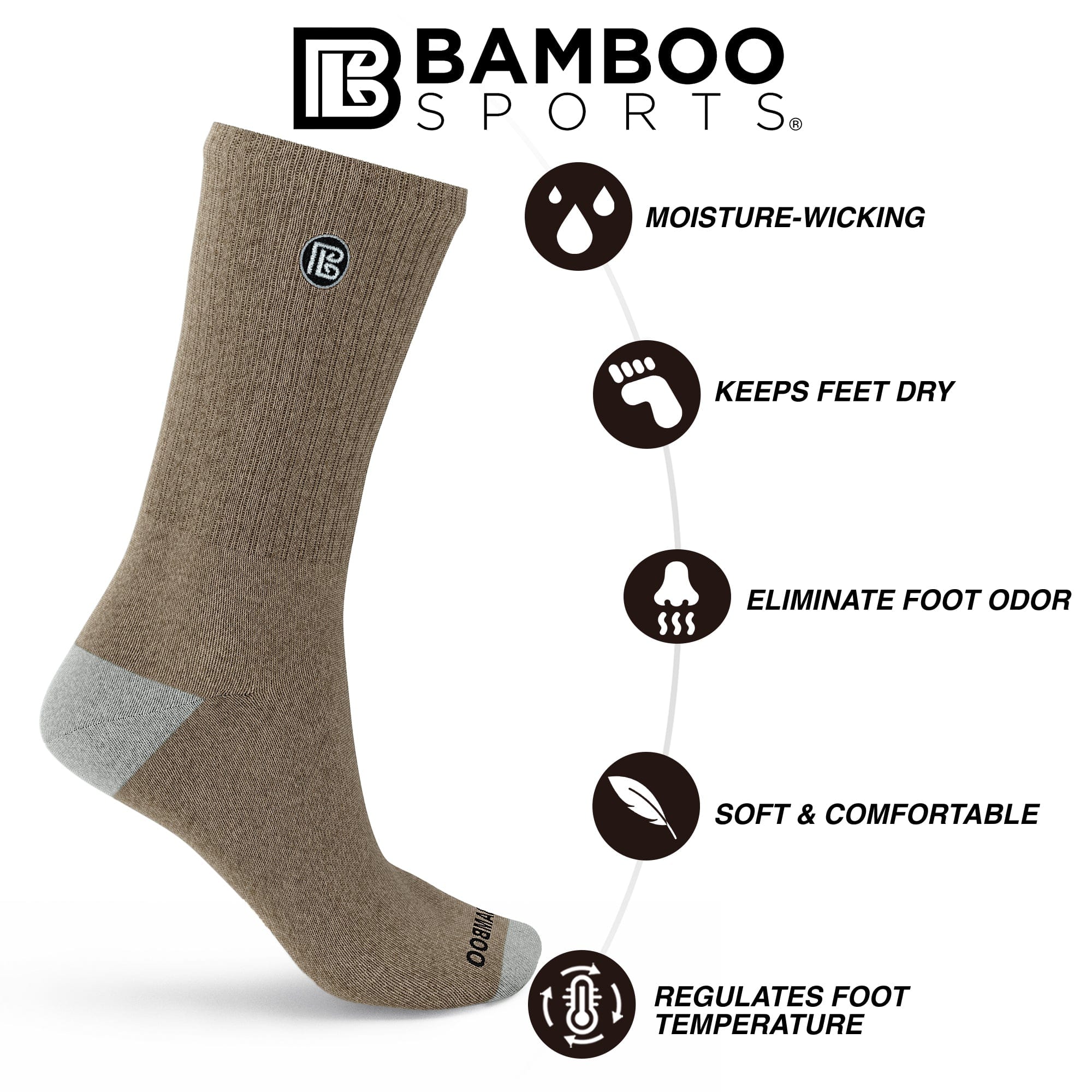 Premium Bamboo Rayon Crew Socks