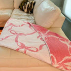 Bow Scalloped Cozy Blanket – Soft Scalloped Bow Throw