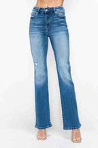 bytos High-Rise Distressed Jeans – Vintage Wash Stretch Denim for Women