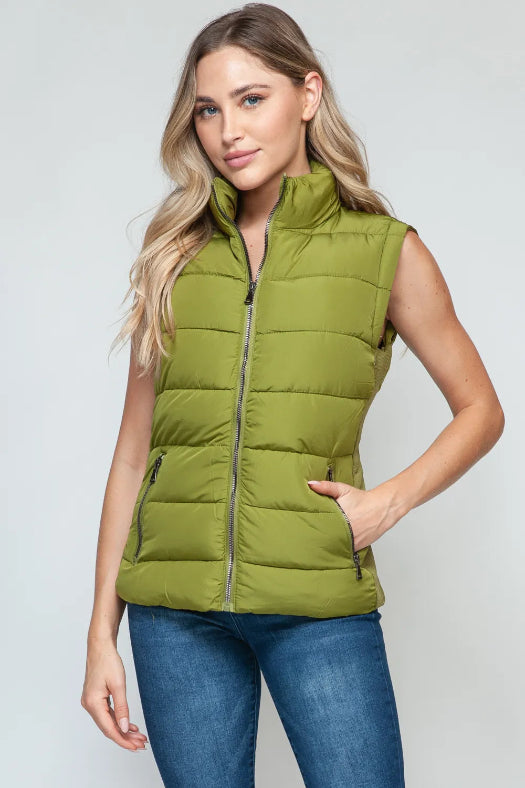 Snobbish Zip-Up Turtleneck Vest with Pockets for Women | Cozy Layering Outerwear