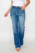 bytos High-Rise Distressed Jeans – Vintage Wash Stretch Denim for Women