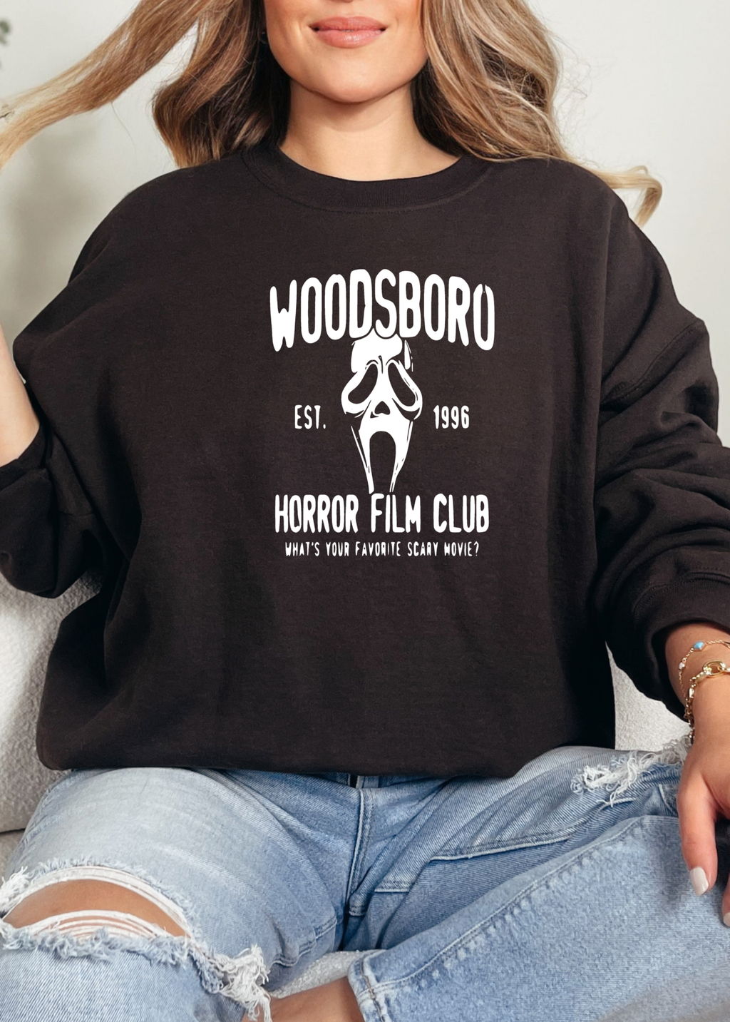 Woodsboro Horror Film Club Graphic Tee | Horror Crewneck, Sweatshirt & Tee