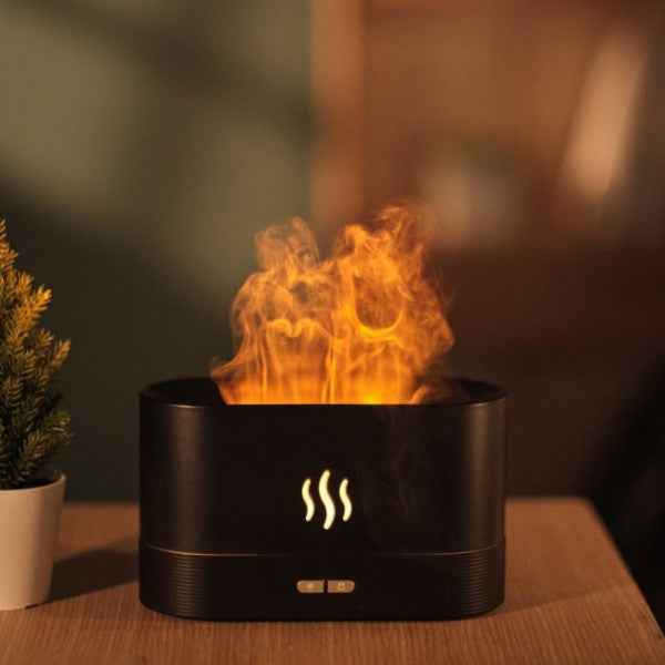 Flame Effect Humidifier – Fireplace Lamp Aromatherapy Diffuser