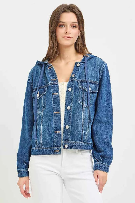 RISEN Basic Denim Jacket with Hoodie