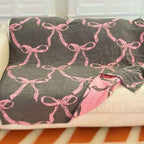 Bow Scalloped Cozy Blanket – Soft Scalloped Bow Throw