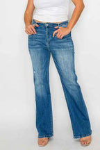 bytos High-Rise Distressed Jeans – Vintage Wash Stretch Denim for Women