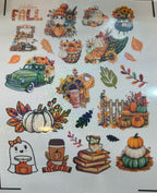 Cozy Vinyl Fall Sticker Sheet- Can be made with gloss or sparkle laminate