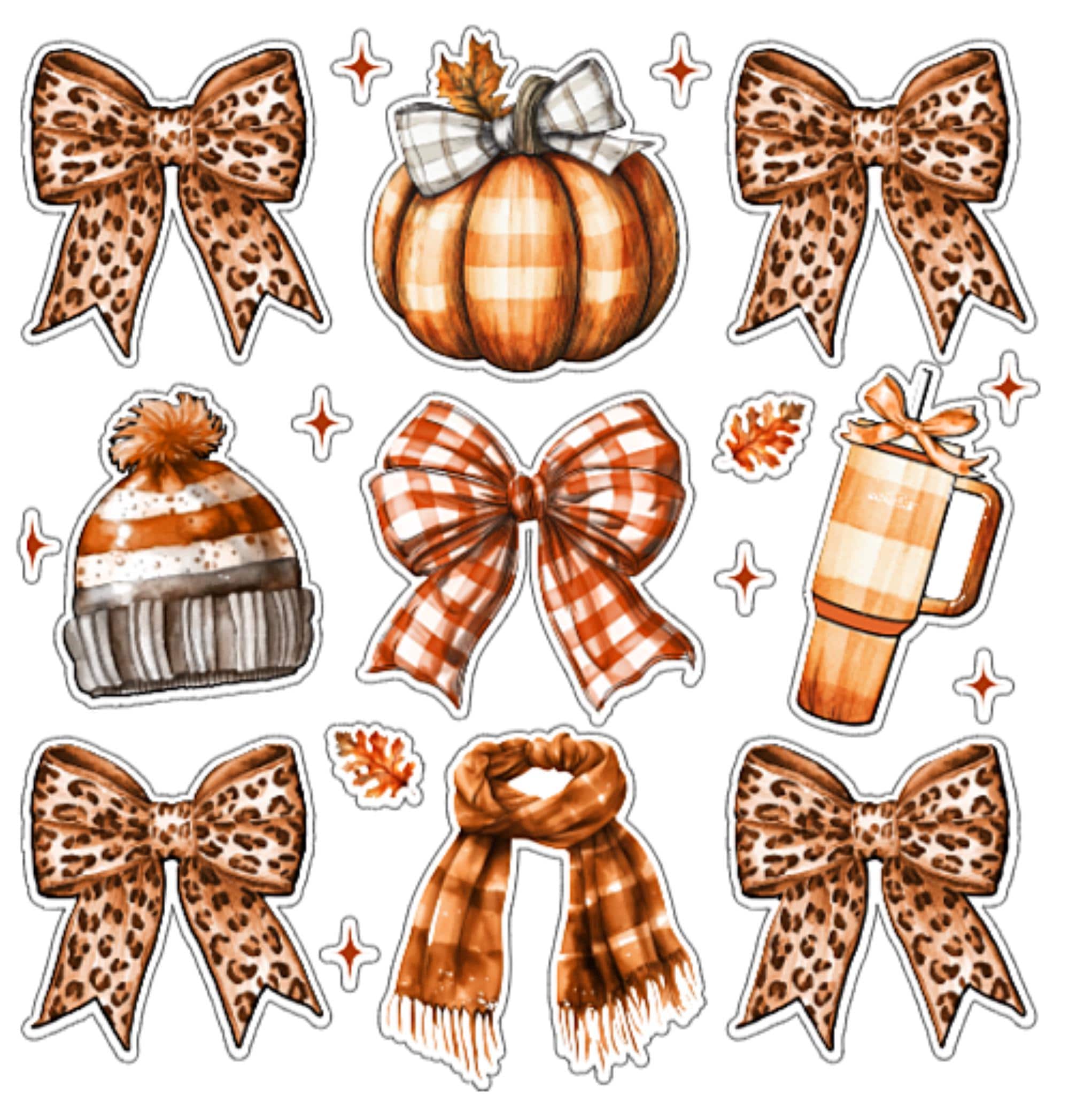 Cozy Vinyl Fall Sticker Sheet- Can be made with gloss or sparkle laminate