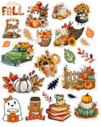 Cozy Vinyl Fall Sticker Sheet- Can be made with gloss or sparkle laminate