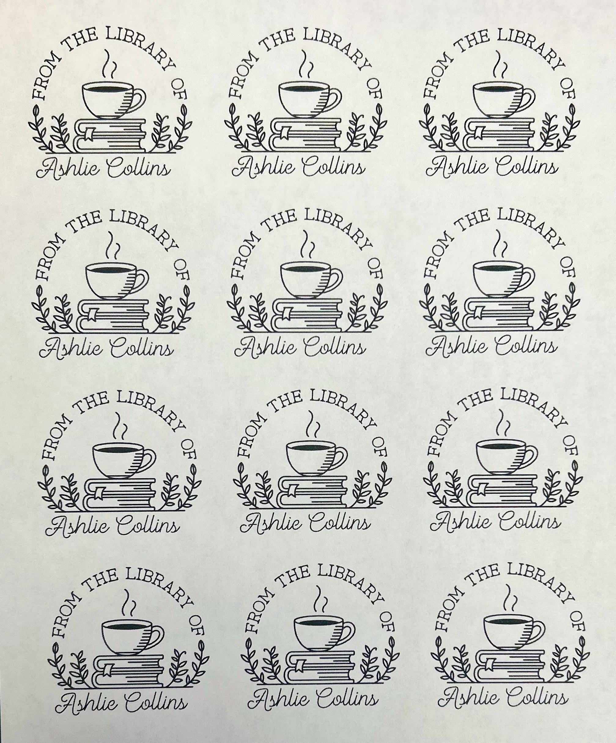 Customized "From the Library of" Book Stickers in Various Sizes and Colors