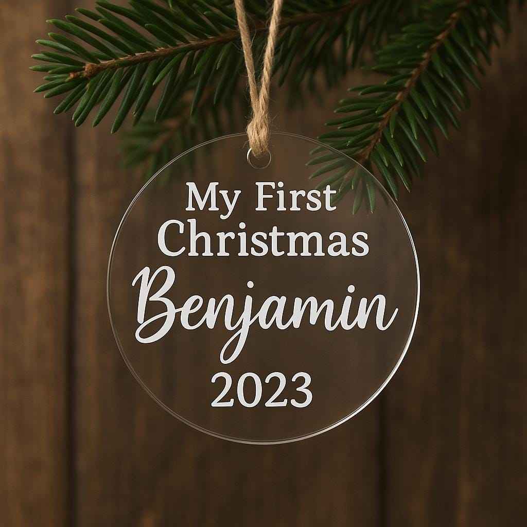 Personalized Baby's First Christmas Ornament – Custom Acrylic Keepsake