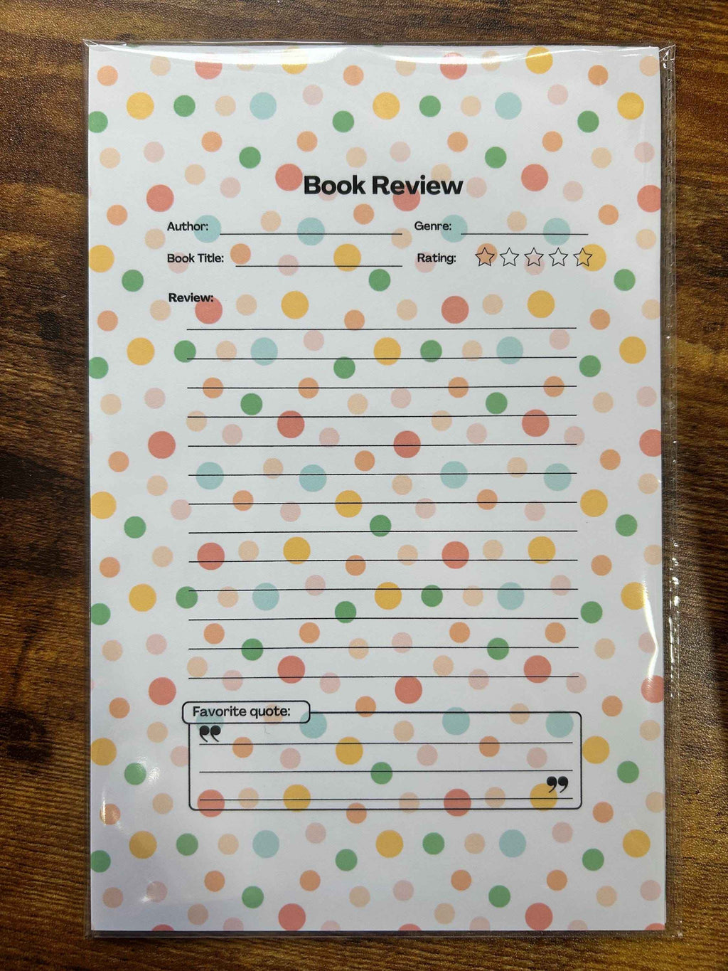 Book Review Notepad (5.5" x 8.5") – Reading Journal & Book Club Gift