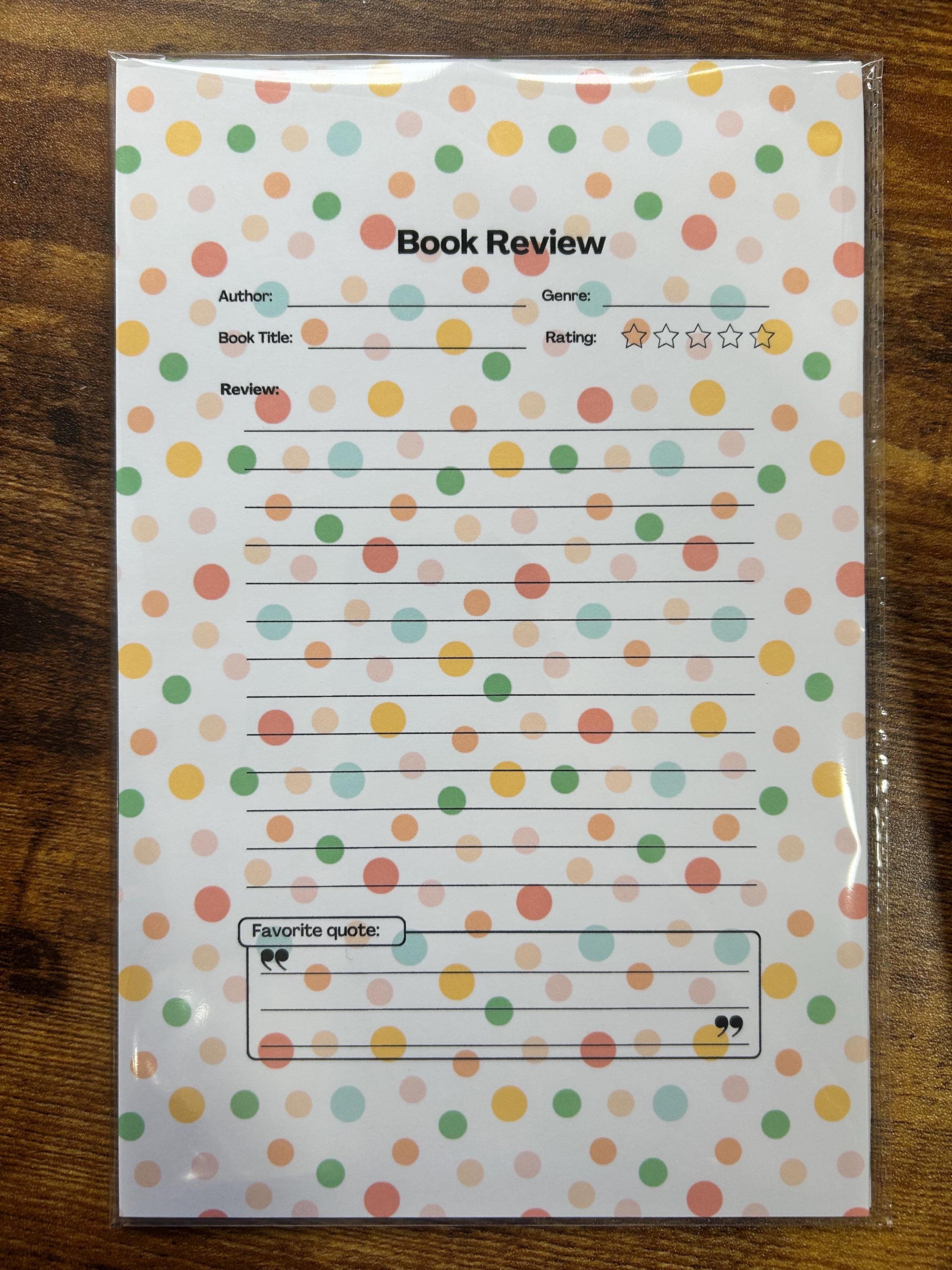 Book Review Notepad | Reading Journal, Book Club Gift (5.5x8.5)