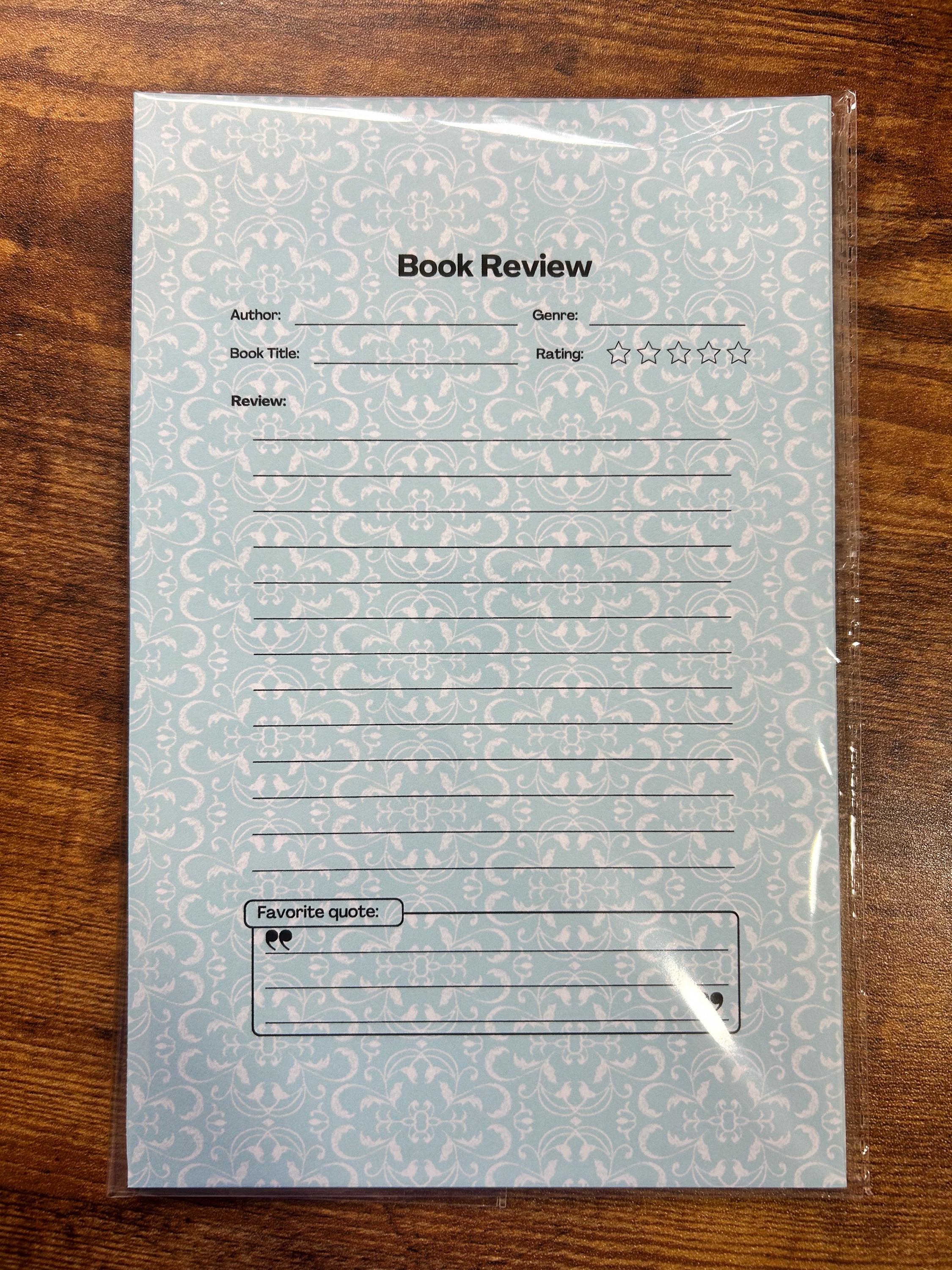 Book Review Notepad | Reading Journal, Book Club Gift (5.5x8.5)