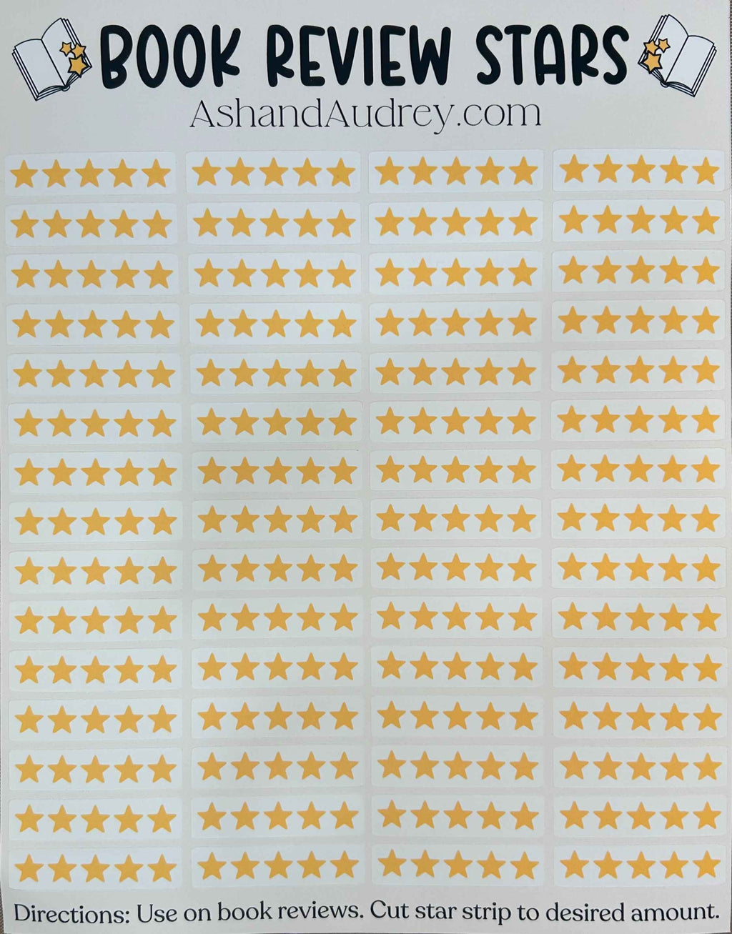 Book Review Star Stickers (60 Count) – Reading Journal & Planner Rating Stickers