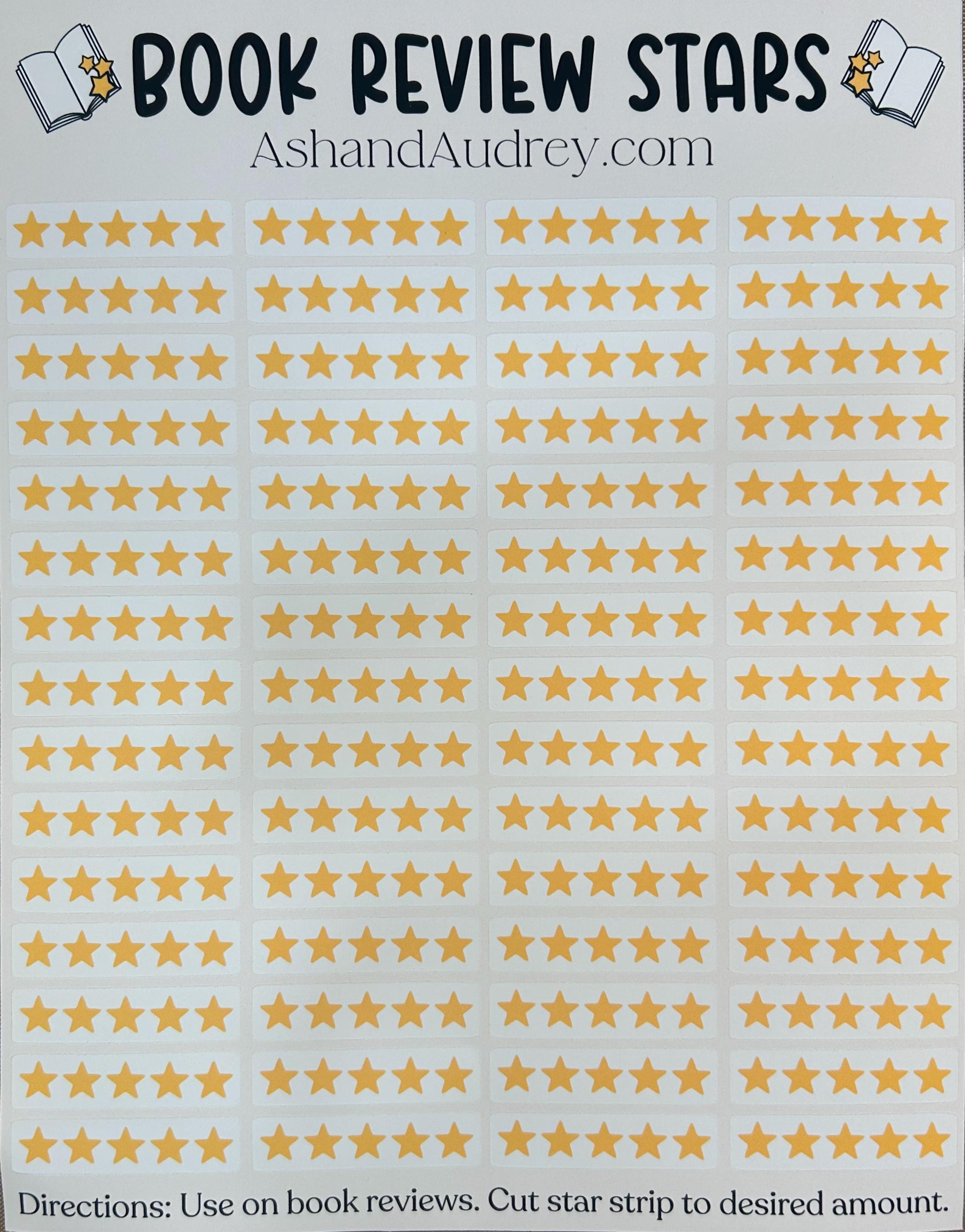 Book Review Star Stickers | Reading Journal Vinyl Stickers (60 Count)