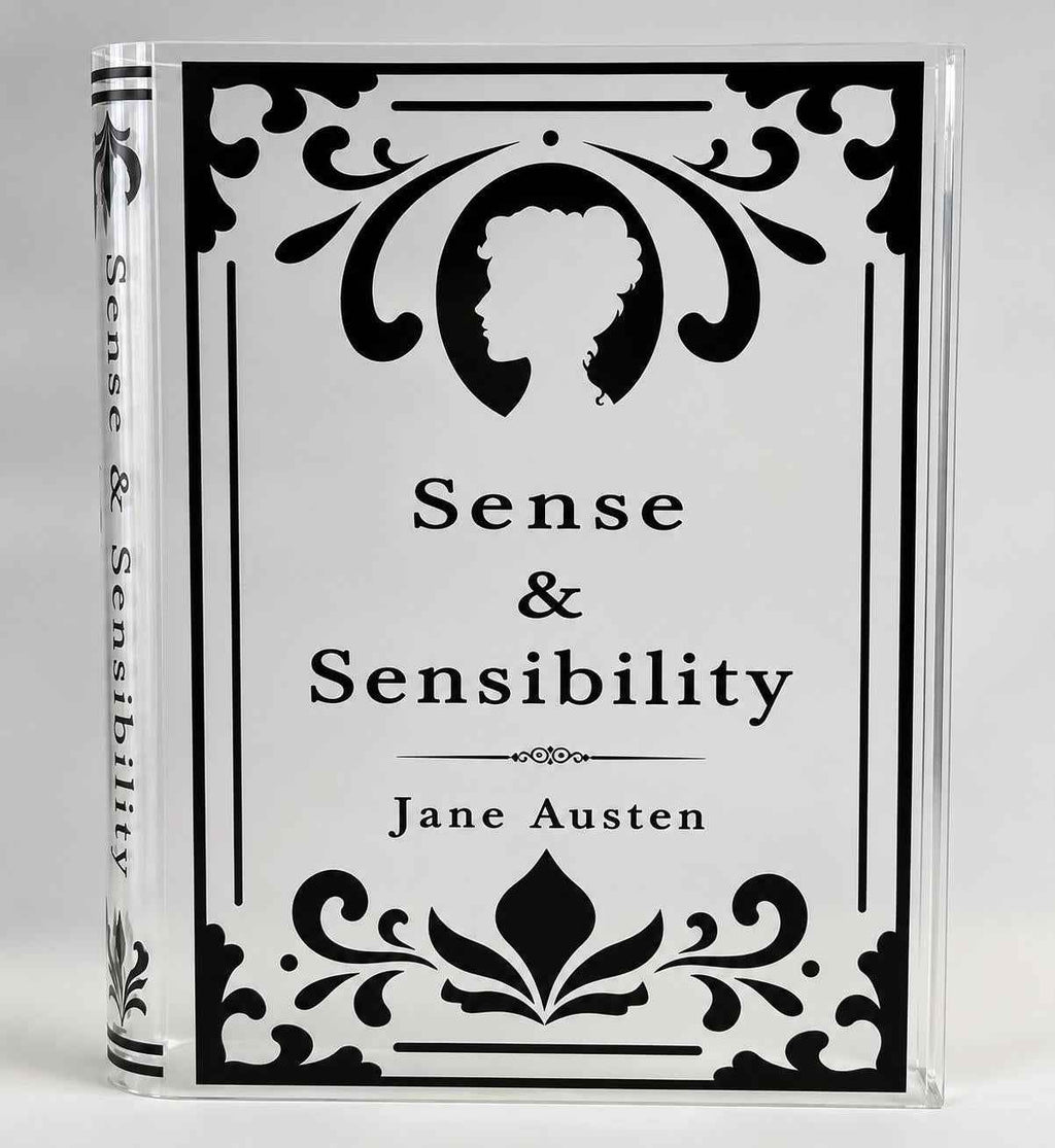 Jane Austen Acrylic Bookmark Vase | Sense & Sensibility Bookmark Holder | Pen Holder | Book Lover Gift | Desk Organizer Decor