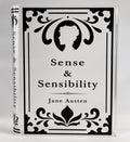 Jane Austen Sense & Sensibility Acrylic Book Vase with Permanent Vinyl Decor. One sided as well as the book binding side.
