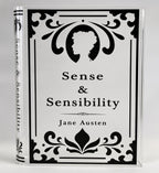 Jane Austen Sense & Sensibility Acrylic Book Vase with Permanent Vinyl Decor. One sided as well as the book binding side.