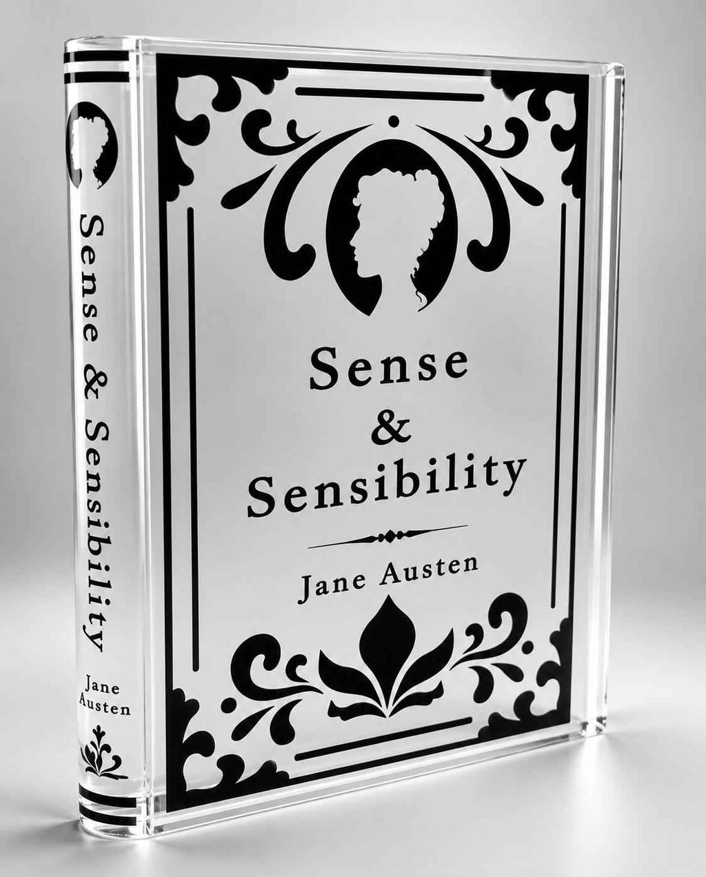 Jane Austen Acrylic Bookmark Vase | Sense & Sensibility Bookmark Holder | Pen Holder | Book Lover Gift | Desk Organizer Decor