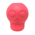 Pink SodaPup Sugar Skull dog chew toy and treat dispenser made in the USA from FDA-compliant natural rubber for dogs approximately 30 to 65 pounds.