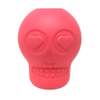 Pink SodaPup Sugar Skull dog chew toy and treat dispenser made in the USA from FDA-compliant natural rubber for dogs approximately 30 to 65 pounds.