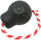 USA-K9 Magnum Skull by SodaPup black rubber dog chew toy and treat dispenser made in the USA for extreme chewers and dogs approximately 30 to 65 pounds.