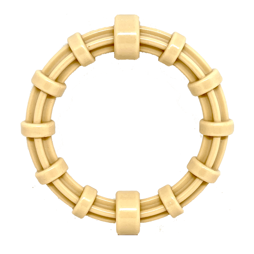 SodaPup Honey Bone chicken flavored nylon teething ring with textured ridges for puppies and power chewers up to 55 pounds.