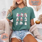 Ghost Reading Comfort Colors Shirt for Spooky Book Lovers
