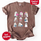Ghost Reading Comfort Colors Shirt for Spooky Book Lovers