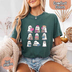 Ghost Reading Comfort Colors Shirt for Spooky Book Lovers