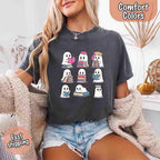 Ghost Reading Comfort Colors Shirt for Spooky Book Lovers