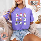 Ghost Reading Comfort Colors Shirt for Spooky Book Lovers