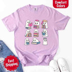 Ghost Reading Comfort Colors Shirt for Spooky Book Lovers